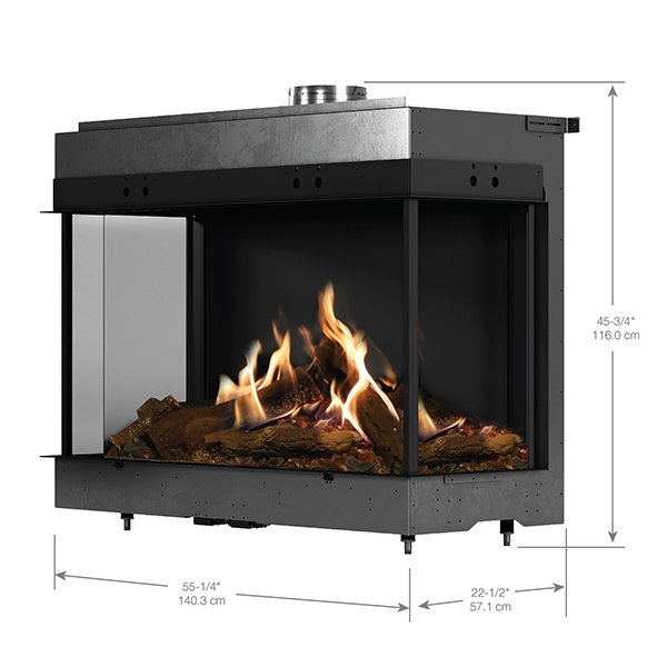 MatriX Three-sided Bay Built-in Gas Fireplace - 41